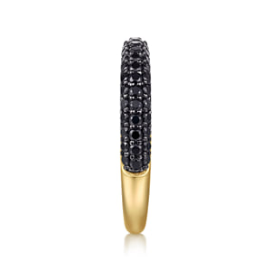 14K Yellow Gold Pave Black Diamond Anniversary Band - 0.80 ct — Gabriel & Co. AN16663Y4JBD