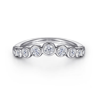 14K White Gold Bezel 11 Stone Diamond Anniversary Band — Gabriel & Co. AN16731W44JJ