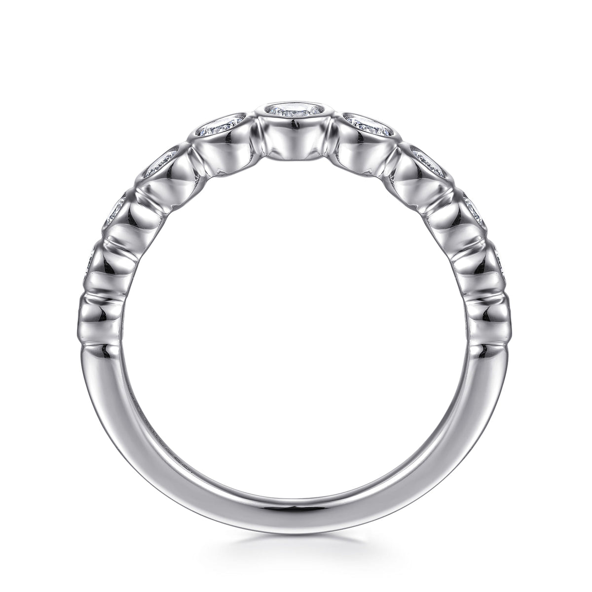 14K White Gold Bezel 11 Stone Diamond Anniversary Band — Gabriel & Co. AN16731W44JJ