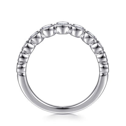 14K White Gold Bezel 11 Stone Diamond Anniversary Band — Gabriel & Co. AN16731W44JJ