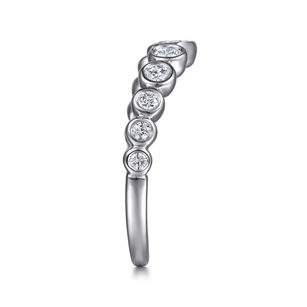 14K White Gold Bezel 11 Stone Diamond Anniversary Band — Gabriel & Co. AN16731W44JJ