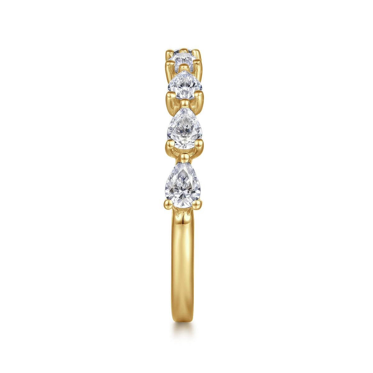 14K Yellow Gold East West Prong Set Pear Shape Diamond Anniversary Band — Gabriel & Co. AN16733Y44JJ