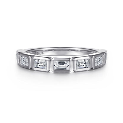 14K White Gold Bezel Baguette Diamond Anniversary Band — Gabriel & Co. AN16742W43JJ