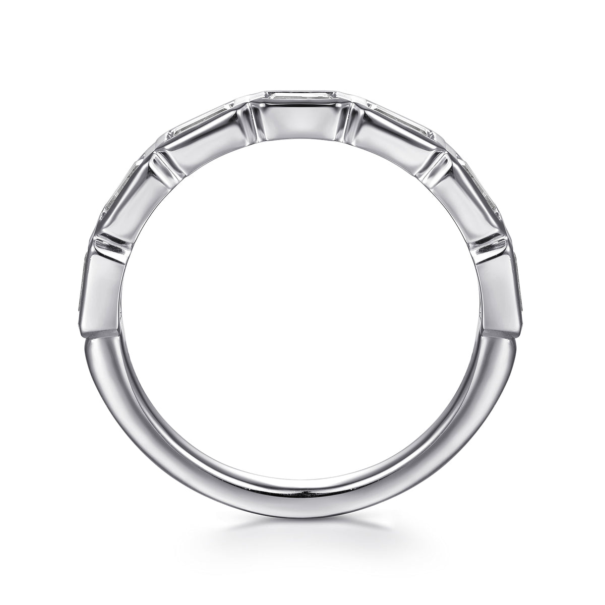 14K White Gold Bezel Baguette Diamond Anniversary Band — Gabriel & Co. AN16742W43JJ