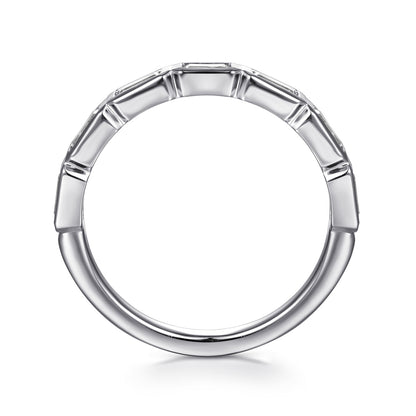 14K White Gold Bezel Baguette Diamond Anniversary Band — Gabriel & Co. AN16742W43JJ