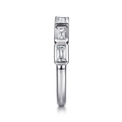 14K White Gold Bezel Baguette Diamond Anniversary Band — Gabriel & Co. AN16742W43JJ