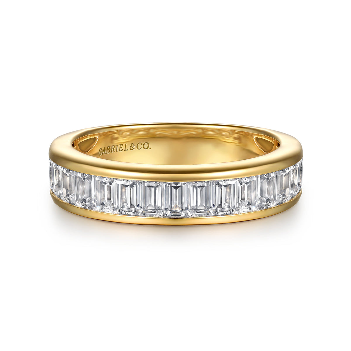 14K Yellow Gold Channel Baguette Diamond Anniversary Band — Gabriel & Co. AN16745Y43JJ
