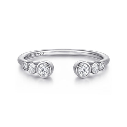 14K White Gold Bezel Set Round Diamond Open Anniversary Band — Gabriel & Co. AN16792W44JJ