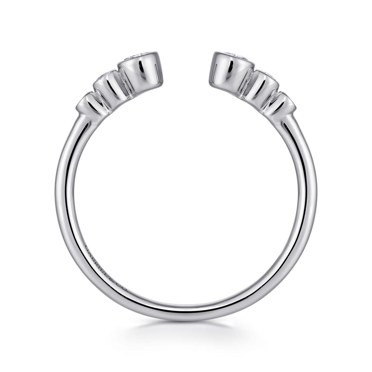 14K White Gold Bezel Set Round Diamond Open Anniversary Band — Gabriel & Co. AN16792W44JJ
