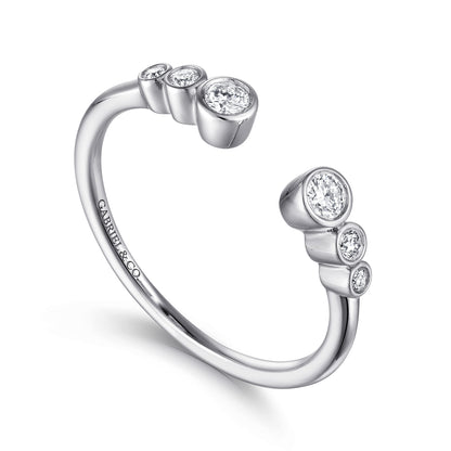 14K White Gold Bezel Set Round Diamond Open Anniversary Band — Gabriel & Co. AN16792W44JJ