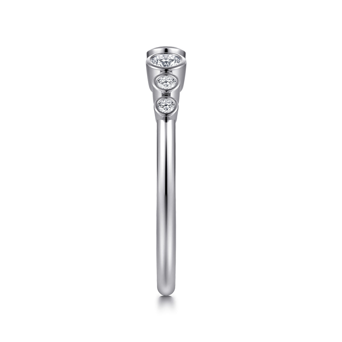 14K White Gold Bezel Set Round Diamond Open Anniversary Band — Gabriel & Co. AN16792W44JJ
