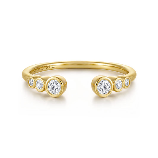 14K Yellow Gold Bezel Set Round Diamond Open Anniversary Band — Gabriel & Co. AN16792Y44JJ