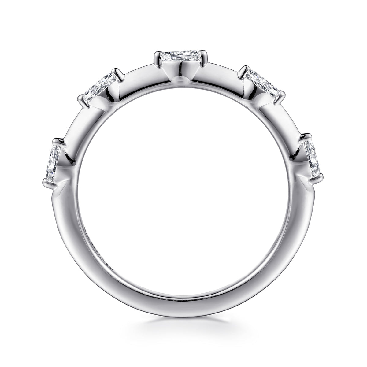 14K White Gold Marquise Station Diamond Anniversary Band — Gabriel & Co. AN16801W43JJ