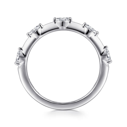 14K White Gold Marquise Station Diamond Anniversary Band — Gabriel & Co. AN16801W43JJ