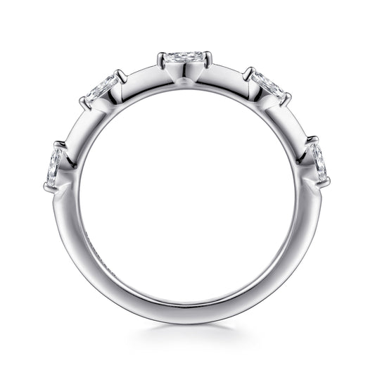 14K White Gold Marquise Station Diamond Anniversary Band — Gabriel & Co. AN16801W43JJ