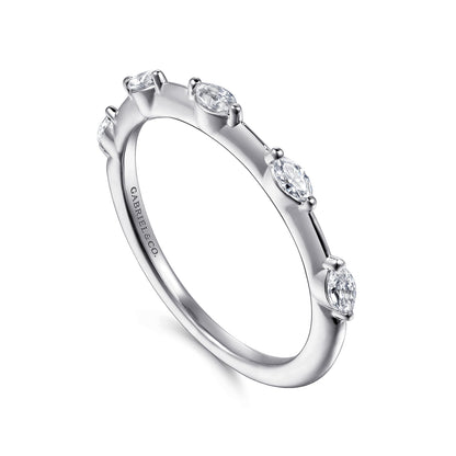 14K White Gold Marquise Station Diamond Anniversary Band — Gabriel & Co. AN16801W43JJ