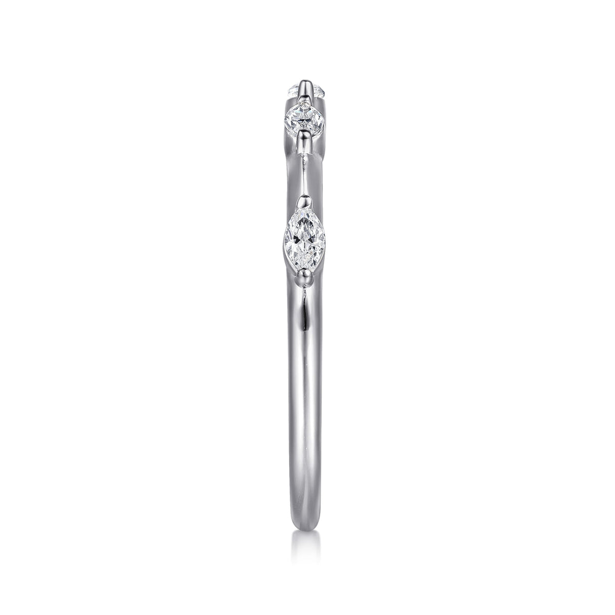 14K White Gold Marquise Station Diamond Anniversary Band — Gabriel & Co. AN16801W43JJ