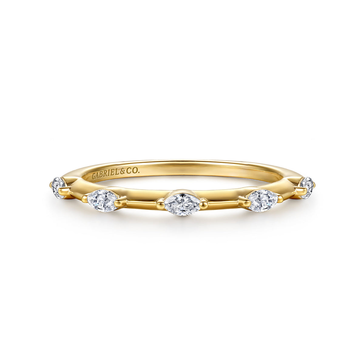 14K Yellow Gold Marquise Station Diamond Anniversary Band — Gabriel & Co. AN16801Y43JJ
