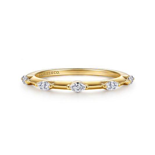 14K Yellow Gold Marquise Station Diamond Anniversary Band — Gabriel & Co. AN16801Y43JJ