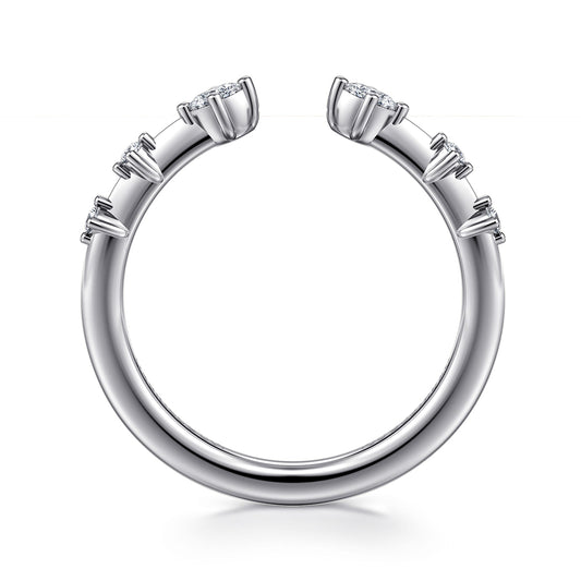 14K White Gold Marquise and Round Station Open Diamond Anniversary Band — Gabriel & Co. AN16803W44JJ