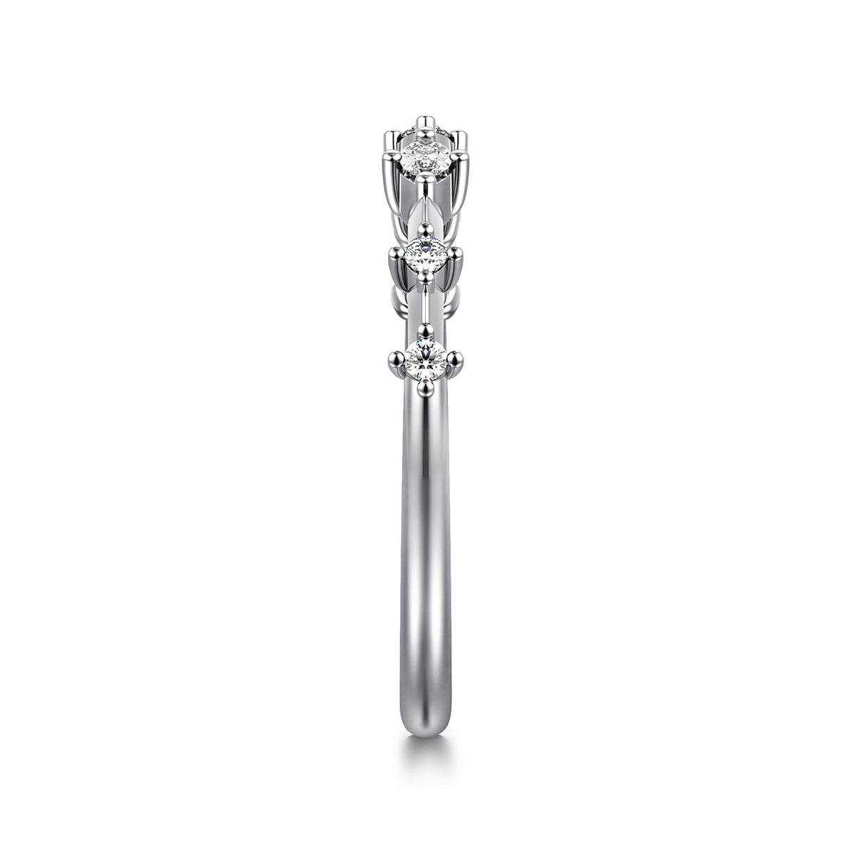 14K White Gold Marquise and Round Station Open Diamond Anniversary Band — Gabriel & Co. AN16803W44JJ