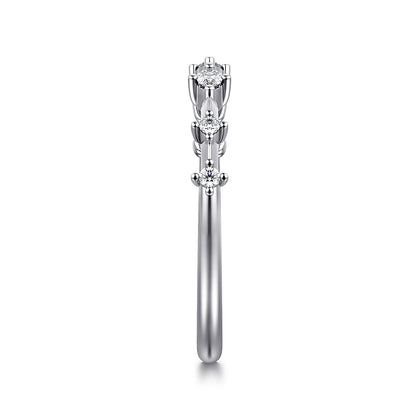 14K White Gold Marquise and Round Station Open Diamond Anniversary Band — Gabriel & Co. AN16803W44JJ