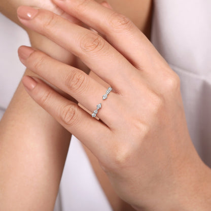 14K White Gold Marquise and Round Station Open Diamond Anniversary Band — Gabriel & Co. AN16803W44JJ