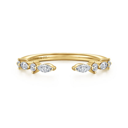 14K Yellow Gold Marquise and Round Open Diamond Anniversary Band — Gabriel & Co. AN16804Y44JJ