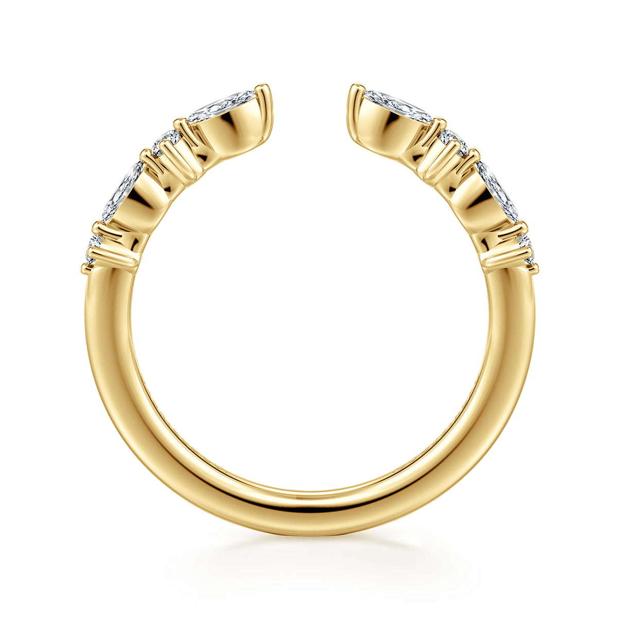 14K Yellow Gold Marquise and Round Open Diamond Anniversary Band — Gabriel & Co. AN16804Y44JJ