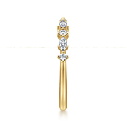 14K Yellow Gold Marquise and Round Open Diamond Anniversary Band — Gabriel & Co. AN16804Y44JJ