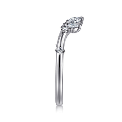 Curved 14K White Gold Marquise and Round Open Diamond Anniversary Band — Gabriel & Co. AN16805W44JJ