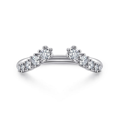 Curved 14K White Gold Open Diamond Anniversary Ring — Gabriel & Co. AN16808W44JJ