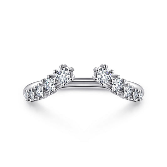 Curved 14K White Gold Open Diamond Anniversary Ring — Gabriel & Co. AN16808W44JJ