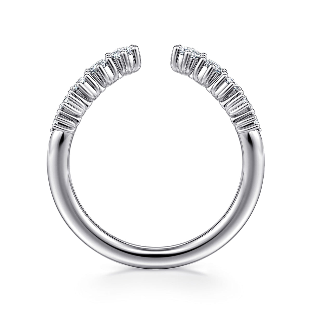 Curved 14K White Gold Open Diamond Anniversary Ring — Gabriel & Co. AN16808W44JJ