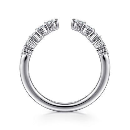 Curved 14K White Gold Open Diamond Anniversary Ring — Gabriel & Co. AN16808W44JJ