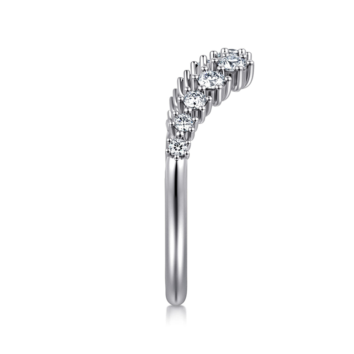 Curved 14K White Gold Open Diamond Anniversary Ring — Gabriel & Co. AN16808W44JJ