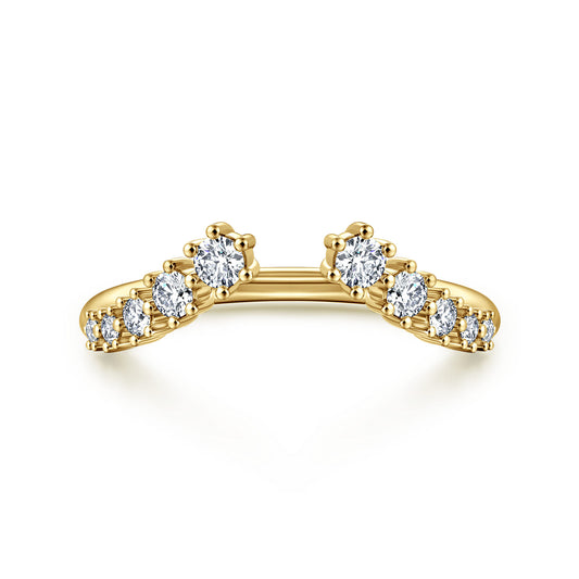 Curved 14K Yellow Gold Open Diamond Anniversary Ring — Gabriel & Co. AN16808Y44JJ