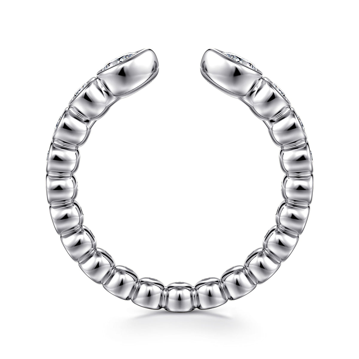 14K White Gold Bezel Set Pear and Round Open Diamond Eternity Band — Gabriel & Co. AN16810-6W44JJ