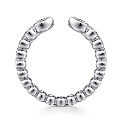 14K White Gold Bezel Set Pear and Round Open Diamond Eternity Band — Gabriel & Co. AN16810-6W44JJ