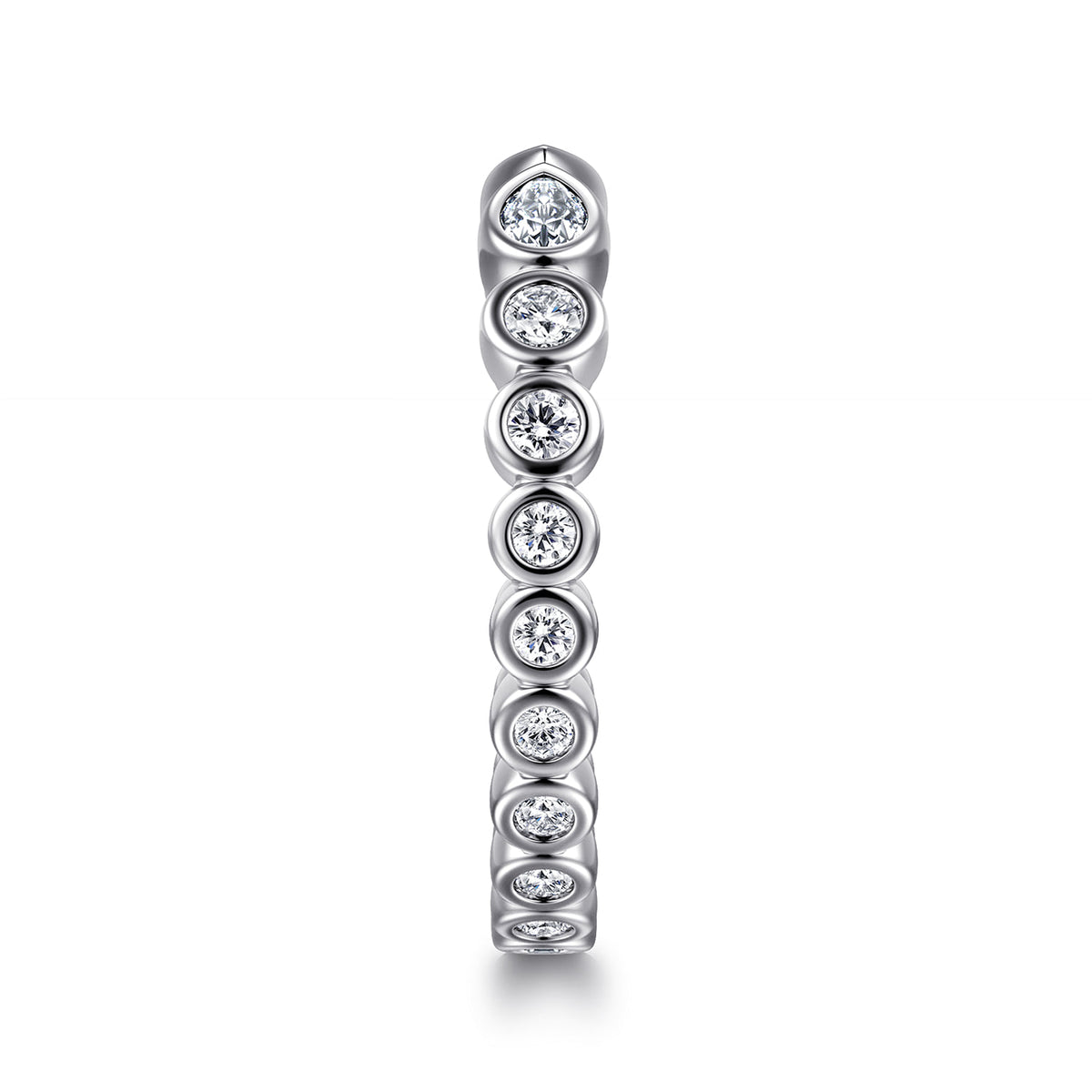 14K White Gold Bezel Set Pear and Round Open Diamond Eternity Band — Gabriel & Co. AN16810-6W44JJ