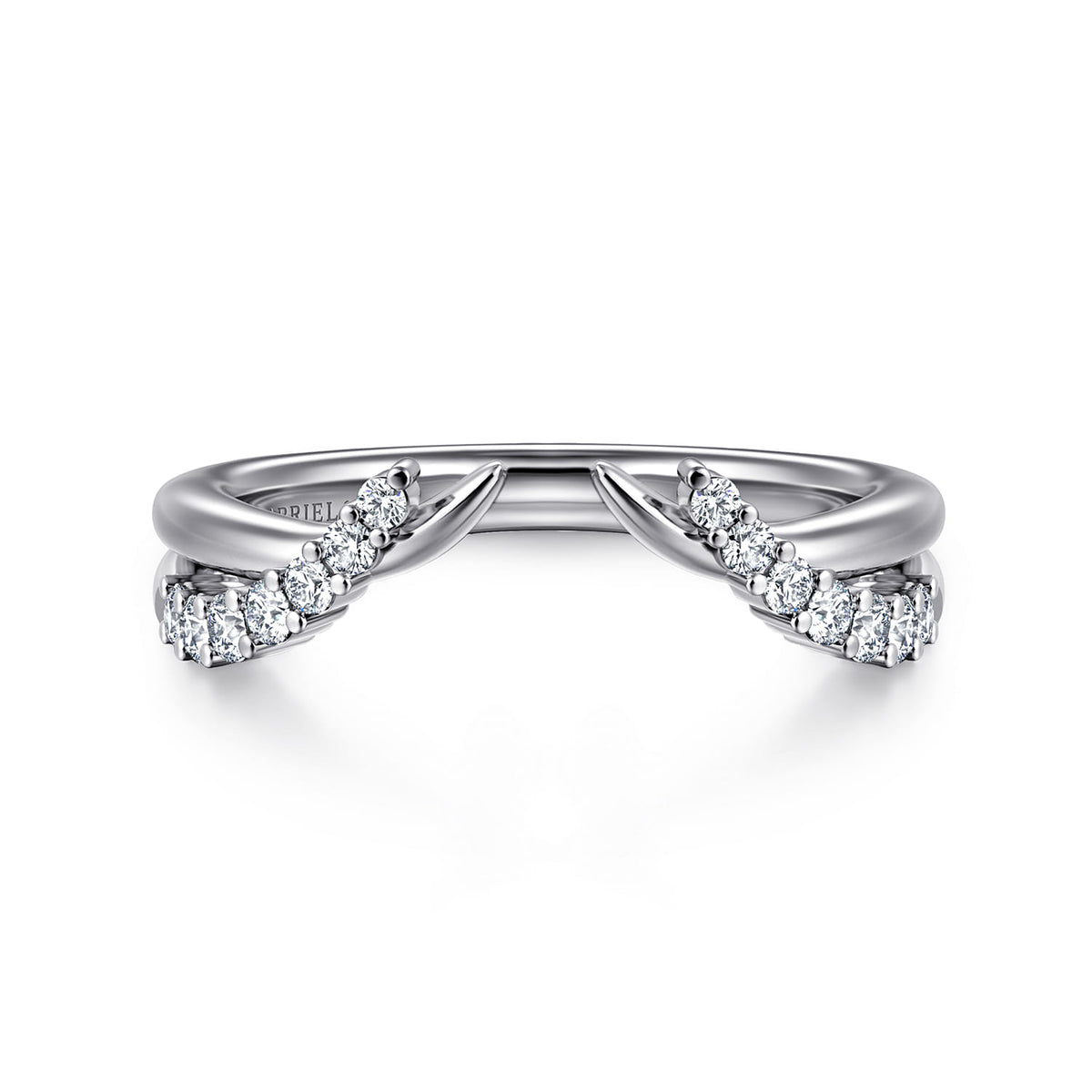 Curved 14K White Gold Diamond Open Anniversary Band — Gabriel & Co. AN16817W44JJ