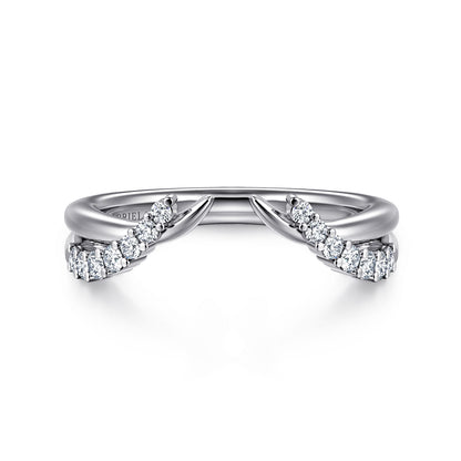 Curved 14K White Gold Diamond Open Anniversary Band — Gabriel & Co. AN16817W44JJ