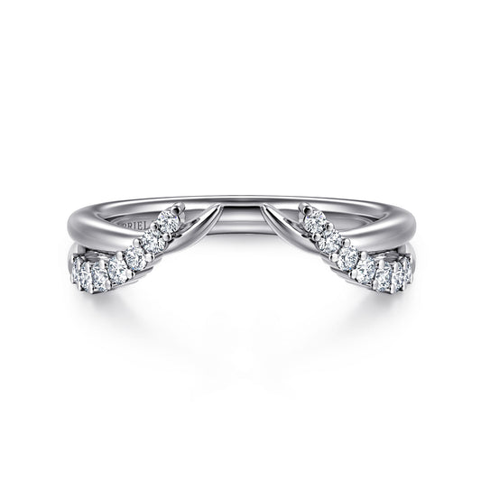 Curved 14K White Gold Diamond Open Anniversary Band — Gabriel & Co. AN16817W44JJ