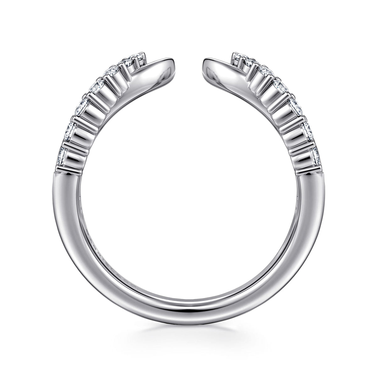 Curved 14K White Gold Diamond Open Anniversary Band — Gabriel & Co. AN16817W44JJ