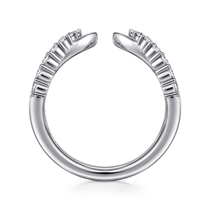 Curved 14K White Gold Diamond Open Anniversary Band — Gabriel & Co. AN16817W44JJ