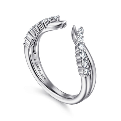 Curved 14K White Gold Diamond Open Anniversary Band — Gabriel & Co. AN16817W44JJ