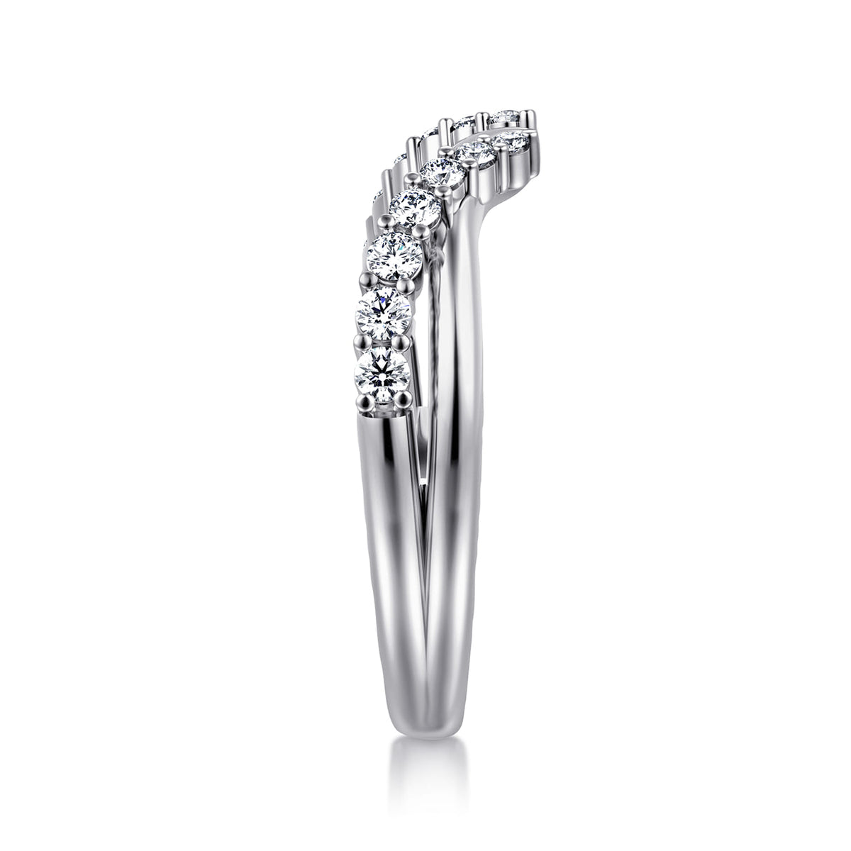 Curved 14K White Gold Diamond Open Anniversary Band — Gabriel & Co. AN16817W44JJ