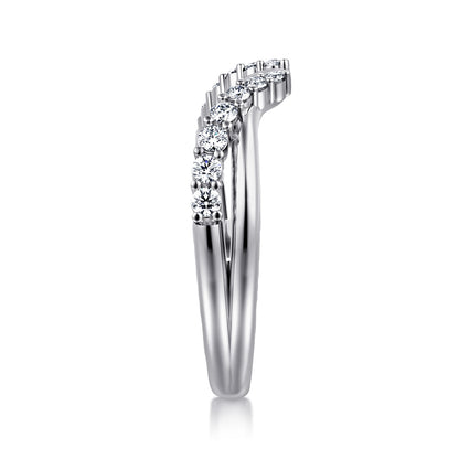 Curved 14K White Gold Diamond Open Anniversary Band — Gabriel & Co. AN16817W44JJ