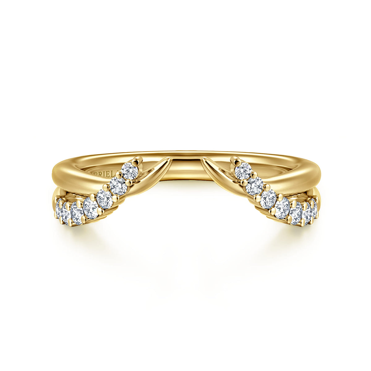 Curved 14K Yellow Gold Diamond Open Anniversary Band — Gabriel & Co. AN16817Y44JJ