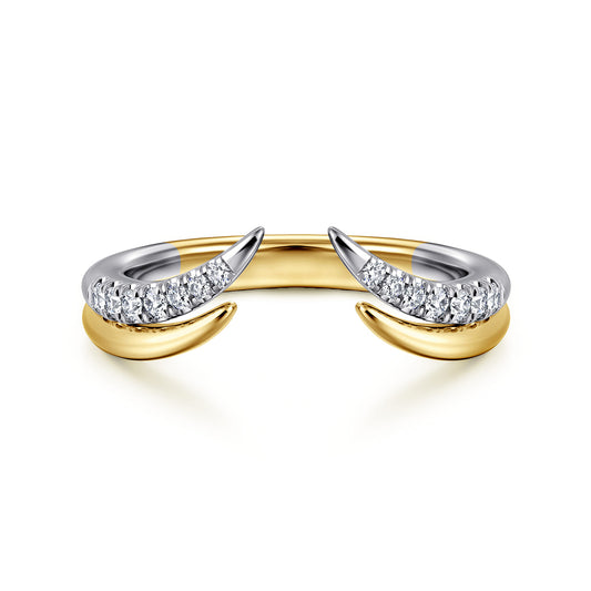 Curved 14K White-Yellow Gold U Setting Diamond Open Anniversary Band — Gabriel & Co. AN16818M44JJ